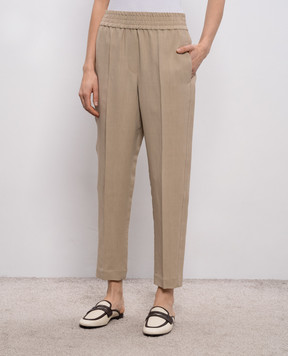 Brunello Cucinelli Beige linen pants MH126P7197