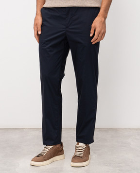 Peserico Blue pants with logo patch R5472503654