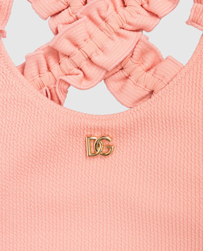 Dolce&Gabbana Children's pink swimsuit with ruffles L5J871ON0CA26