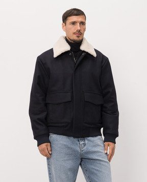 Balmain Blue jacket with wool HH1TF999MI61