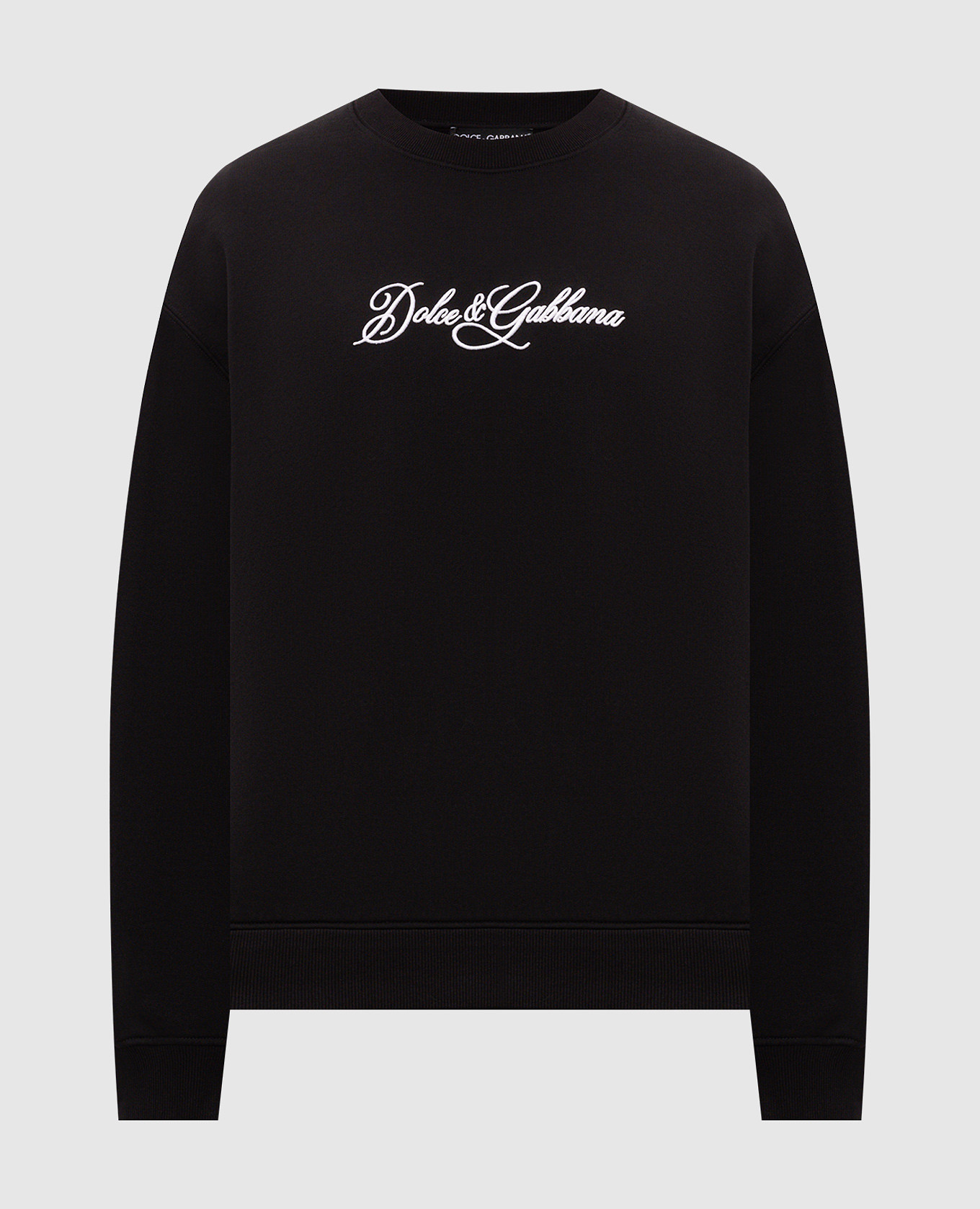 Black sweatshirt with logo embroidery