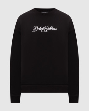 Dolce&Gabbana Black sweatshirt with logo embroidery G9AHSZG7P9M
