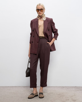 Brunello Cucinelli Brown linen pants MH126P8292