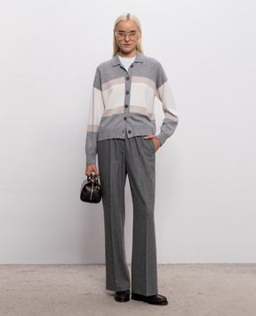 Peserico Gray pants with wool P0453501948