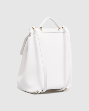 Dolce&Gabbana Children's white leather backpack with logo EB0264A1065