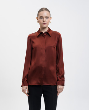 Gabriela Hearst Brown Cruz silk blouse 1251178S096