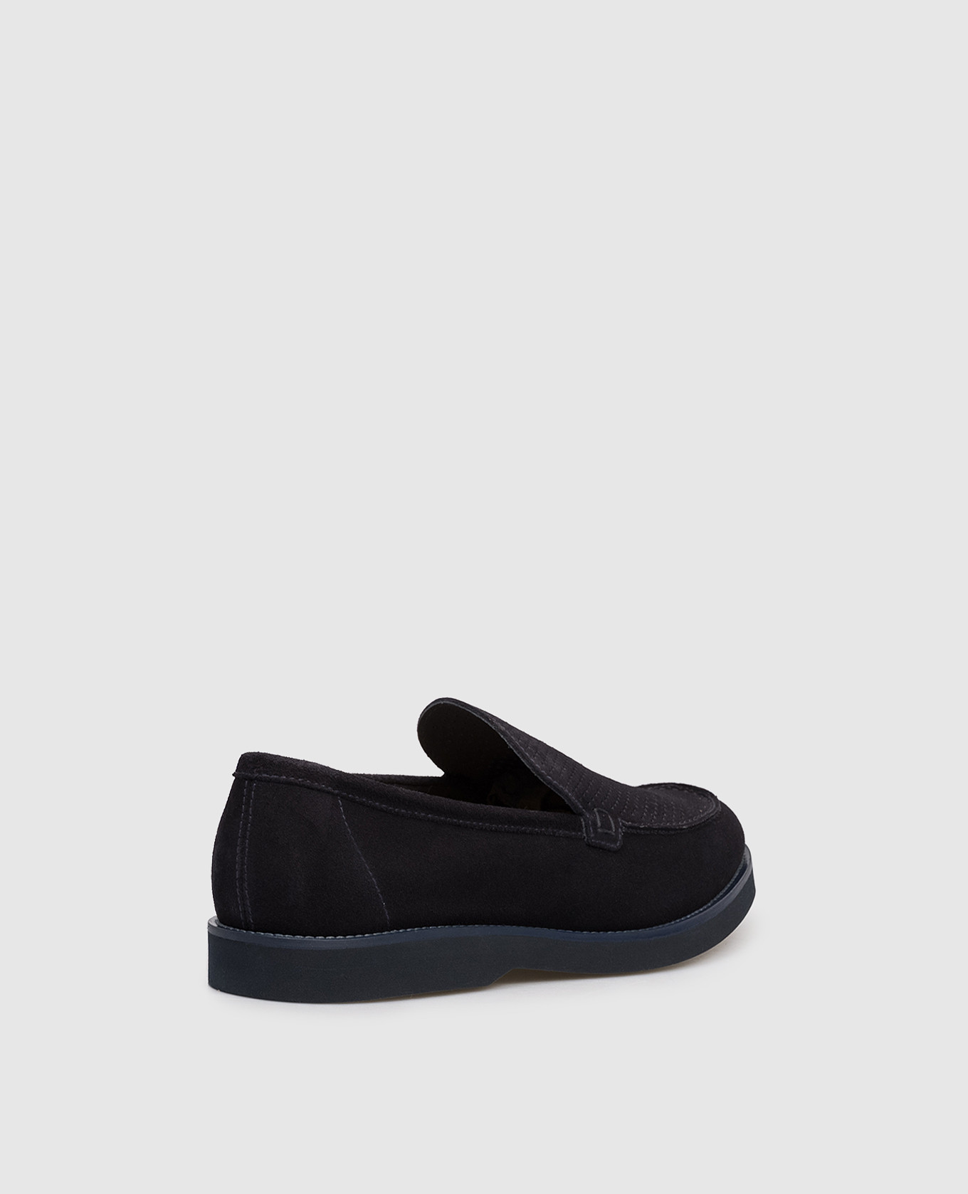 Blue suede loafers with perforations Doucal's 3