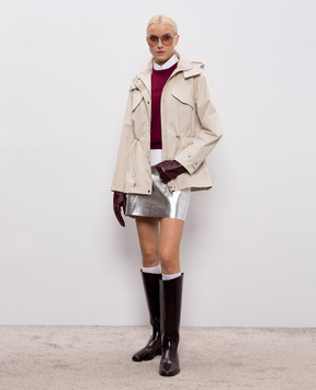 Yves Salomon Army Beige cropped parka 26EFV00672L02W