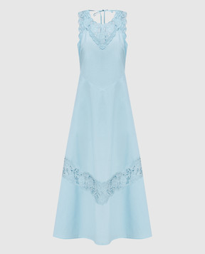 Twinset Blue dress with Richelieu embroidery 261TT2032
