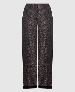 Peserico Gray pants with lurex A0468000591