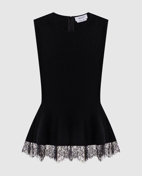 Alexander McQueen Black top with lace A002ZSQ1BH7