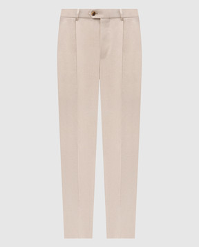 Brunello Cucinelli Beige linen and wool pants MZ406L00H