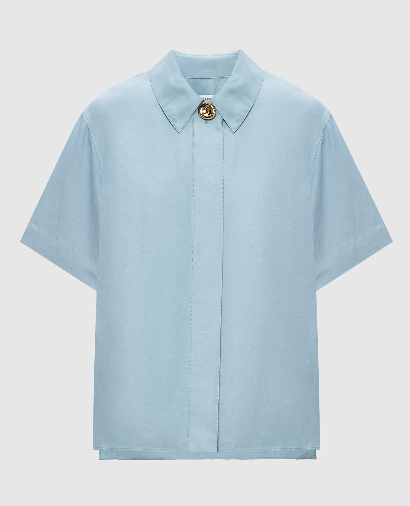 Camicia blu Volume con lino