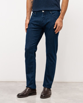 MooRER PAVEL blue jeans with logo patch PAVEL919WASHINGW1
