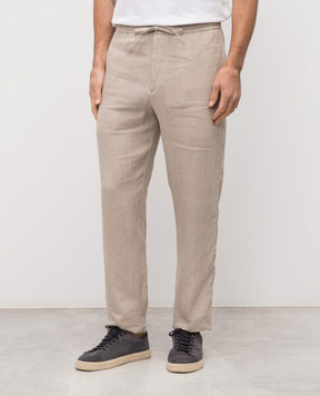 Canali Beige linen pants AE05958U97003