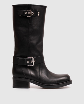 Max Mara Weekend Black leather boots ADDOBBO WKAADDOBBO