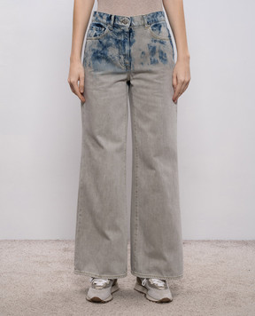 Peserico Grey jeans with logo patch A04256L90Q04946