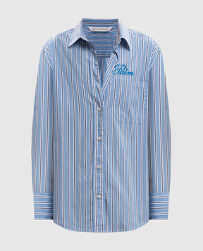Palm Angels Palm Sway blue striped shirt PAWGA002FB001