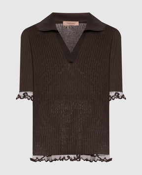 Twinset Brown ribbed top 261TF3010