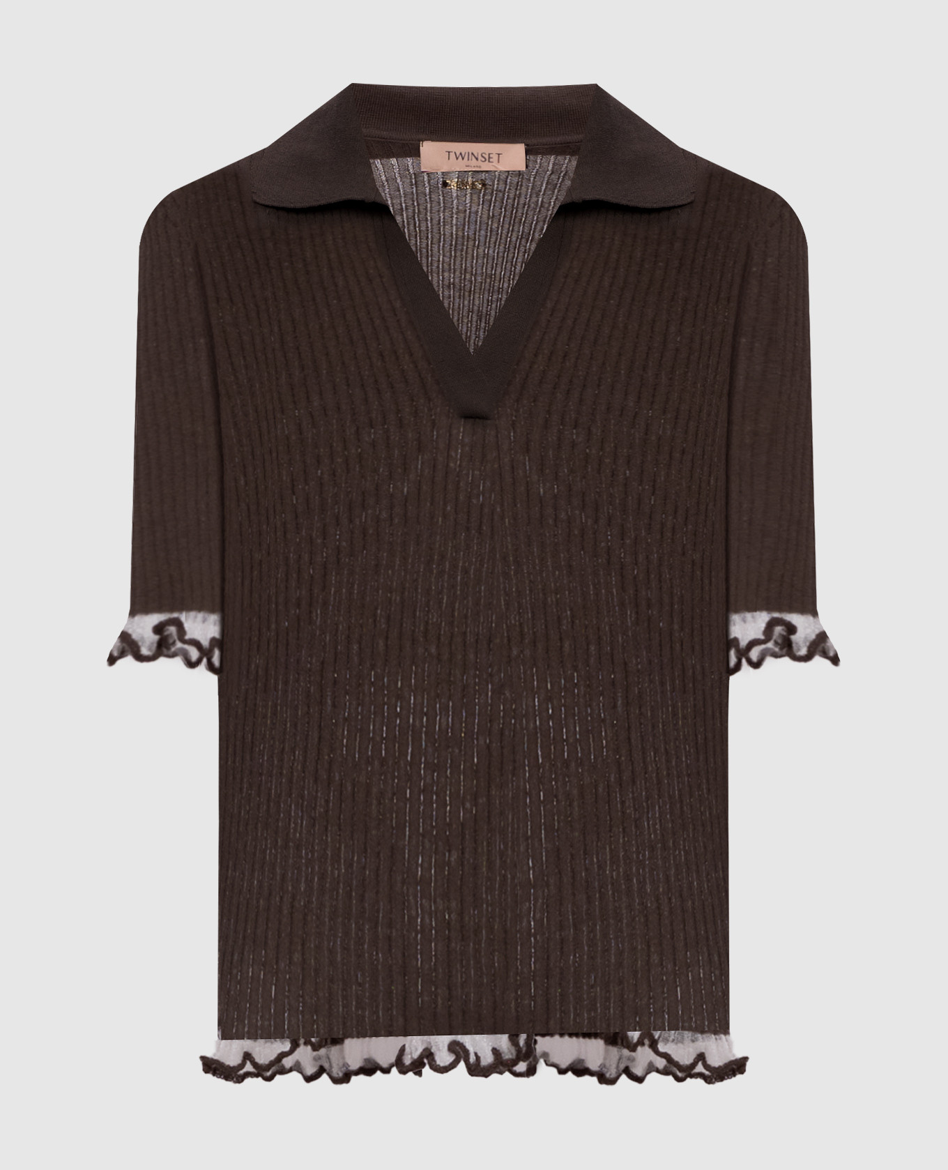 Brown ribbed top
