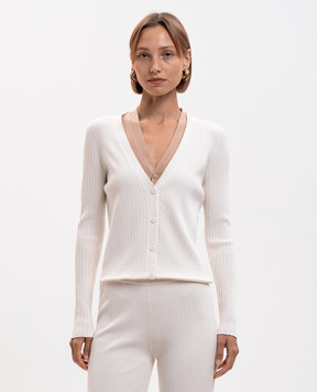 Twinset Double-layered cardigan in ivory 262LI3EAA