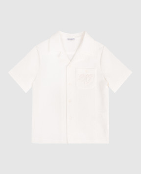 Dolce&Gabbana Children's ivory shirt with monogram patch L44S76FU62846