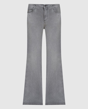 Ermanno Scervino Grey flared jeans with a worn effect D477P307DTU