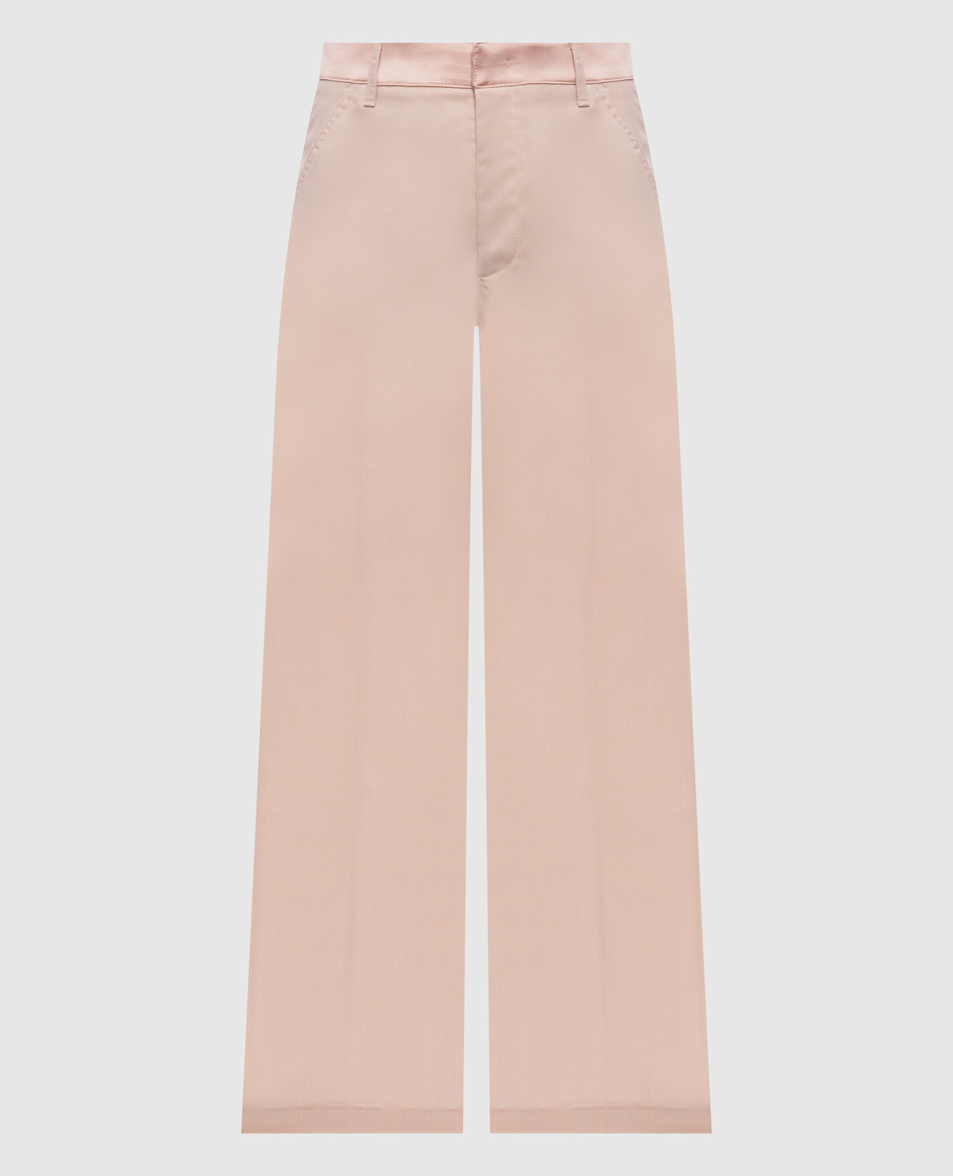 Pantaloni svasati beige con lana