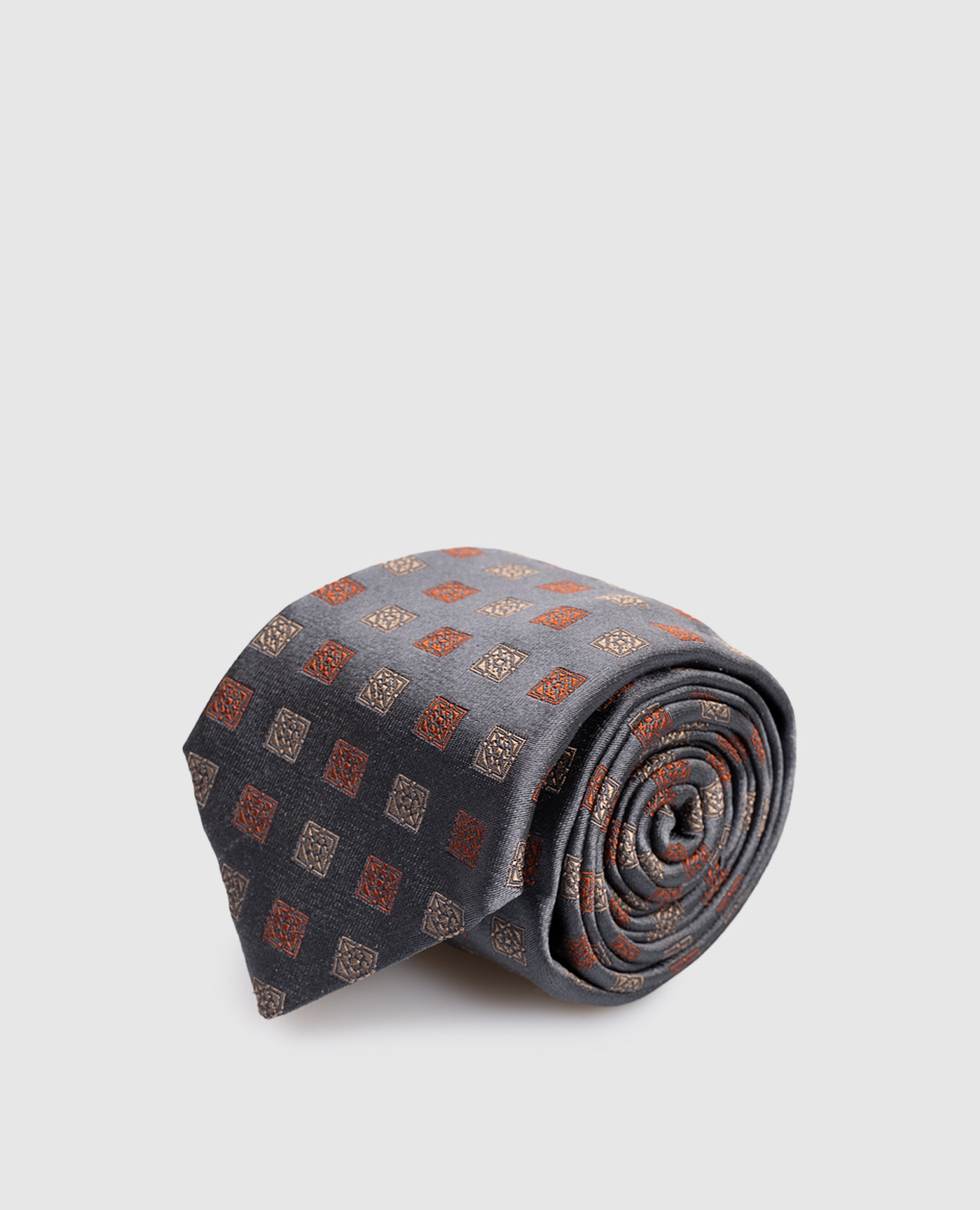

Gray silk tie with geometric pattern Brunello Cucinelli, Grey