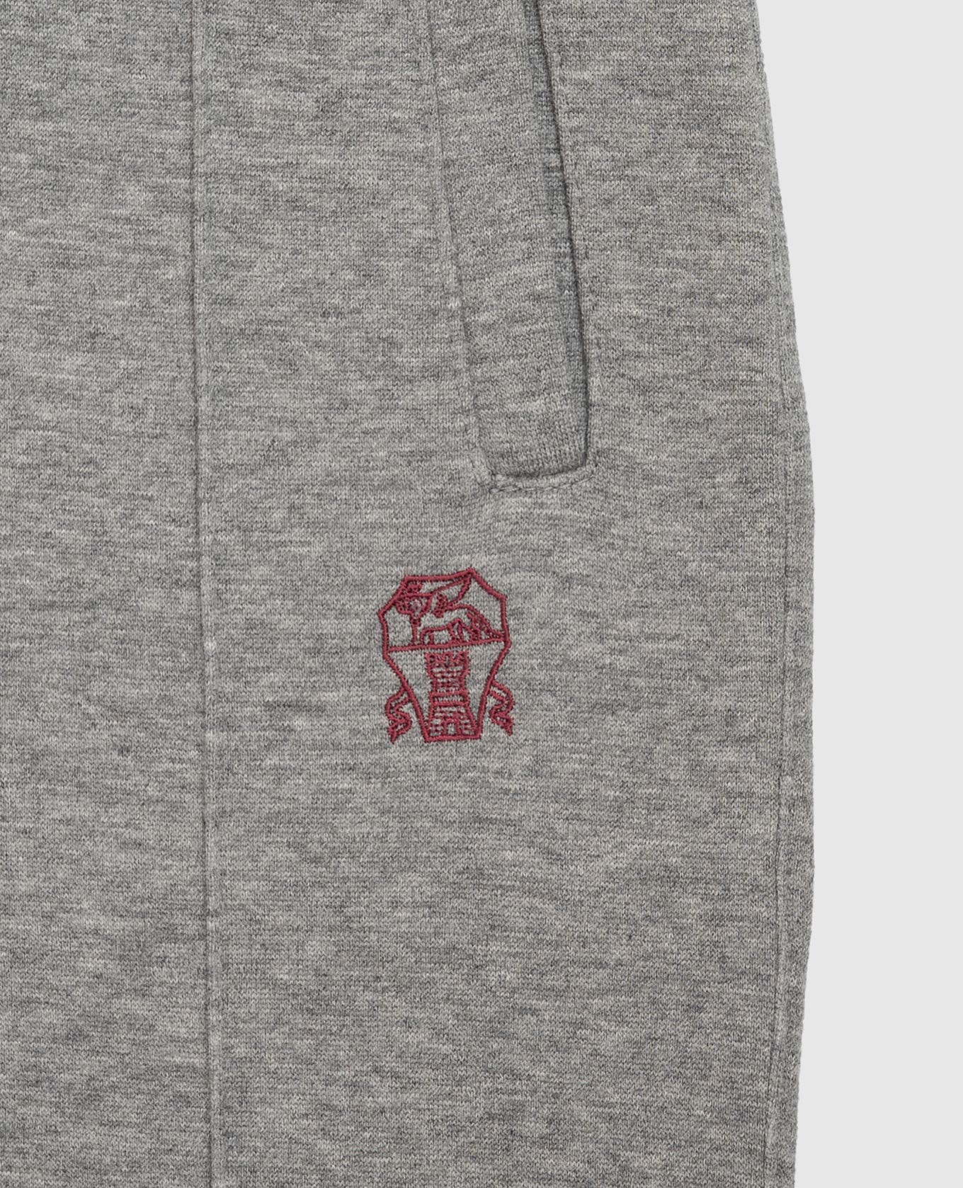 Kids' grey joggers with embroidered logo Brunello Cucinelli 3