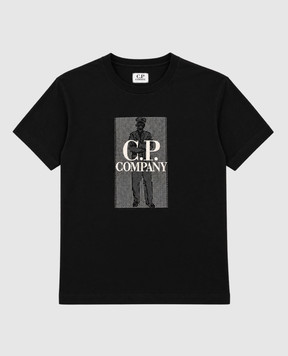 C.P. Company Children's black T-shirt with print CQM00HLAA171014