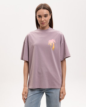 Palm Angels Purple T-shirt I Love PA PWAA07BS26JER004