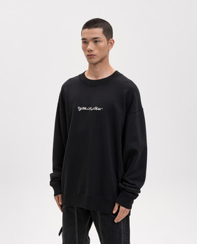 Off-White Black sweatshirt with Script Arrow embroidery 44MBA054S26F001