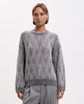 Peserico Gray alpaca wool sweater A99249F05G9100