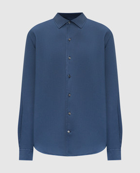 Agnona Blue shirt with silk TD07U1NU2084