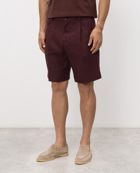 Dolce&Gabbana Burgundy linen shorts GW0MATFU4JB