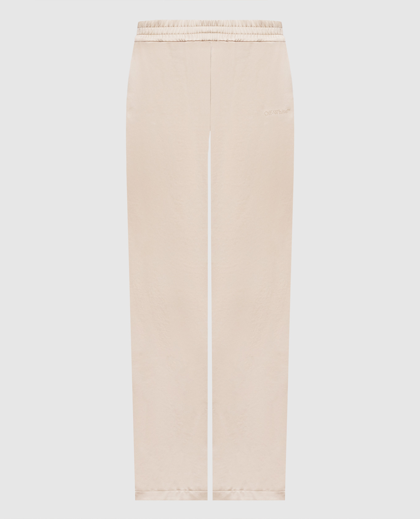 Beige sweatpants with lace