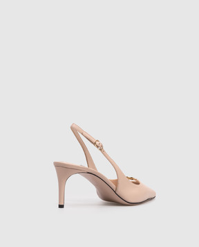 Dolce&Gabbana Beige leather slingbacks with monogram CG0796A1953