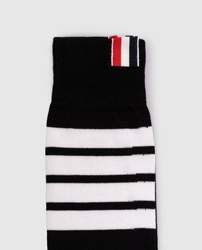 Thom Browne Black socks with branded stripes MAS023B01690