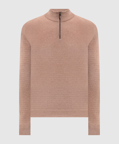 Beige wool and cashmere sweater