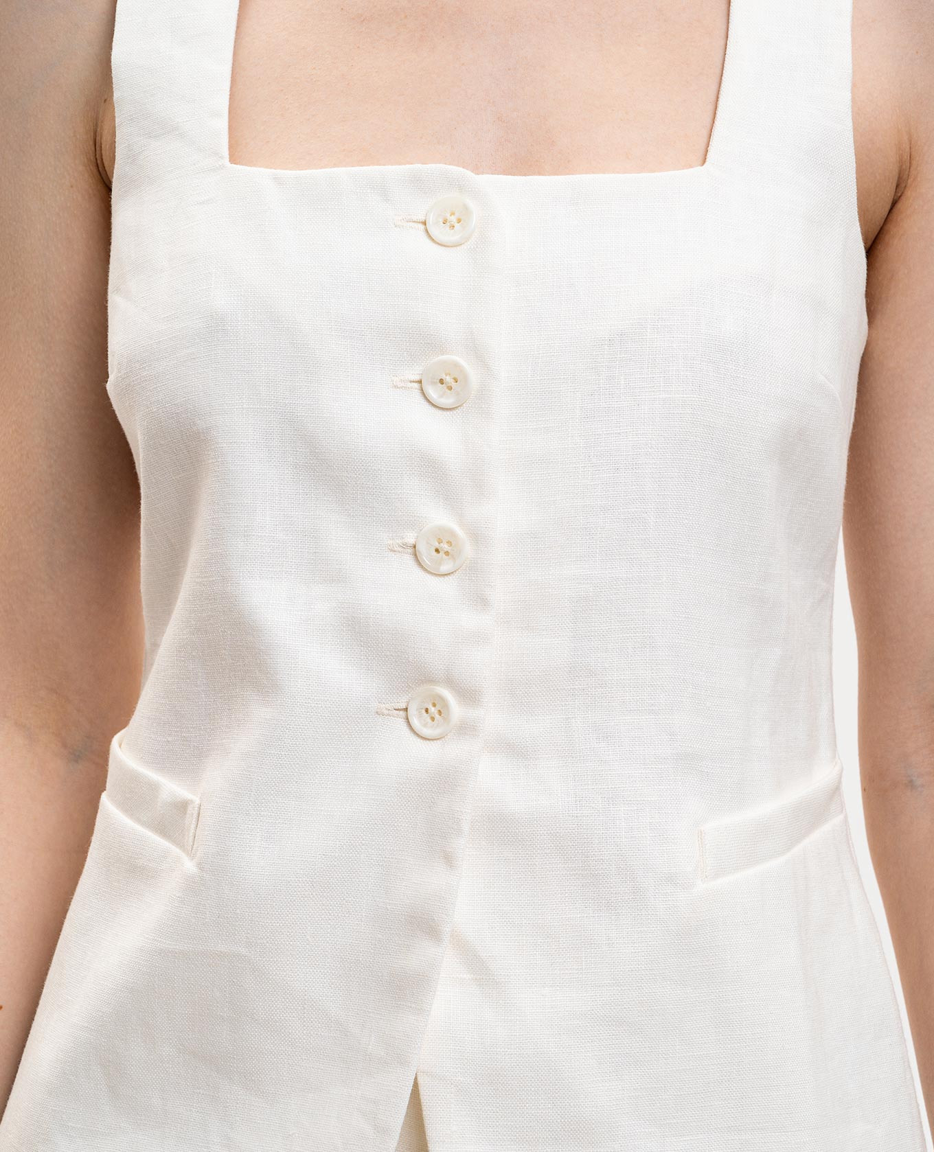 Jackie white linen vest Faithfull 5