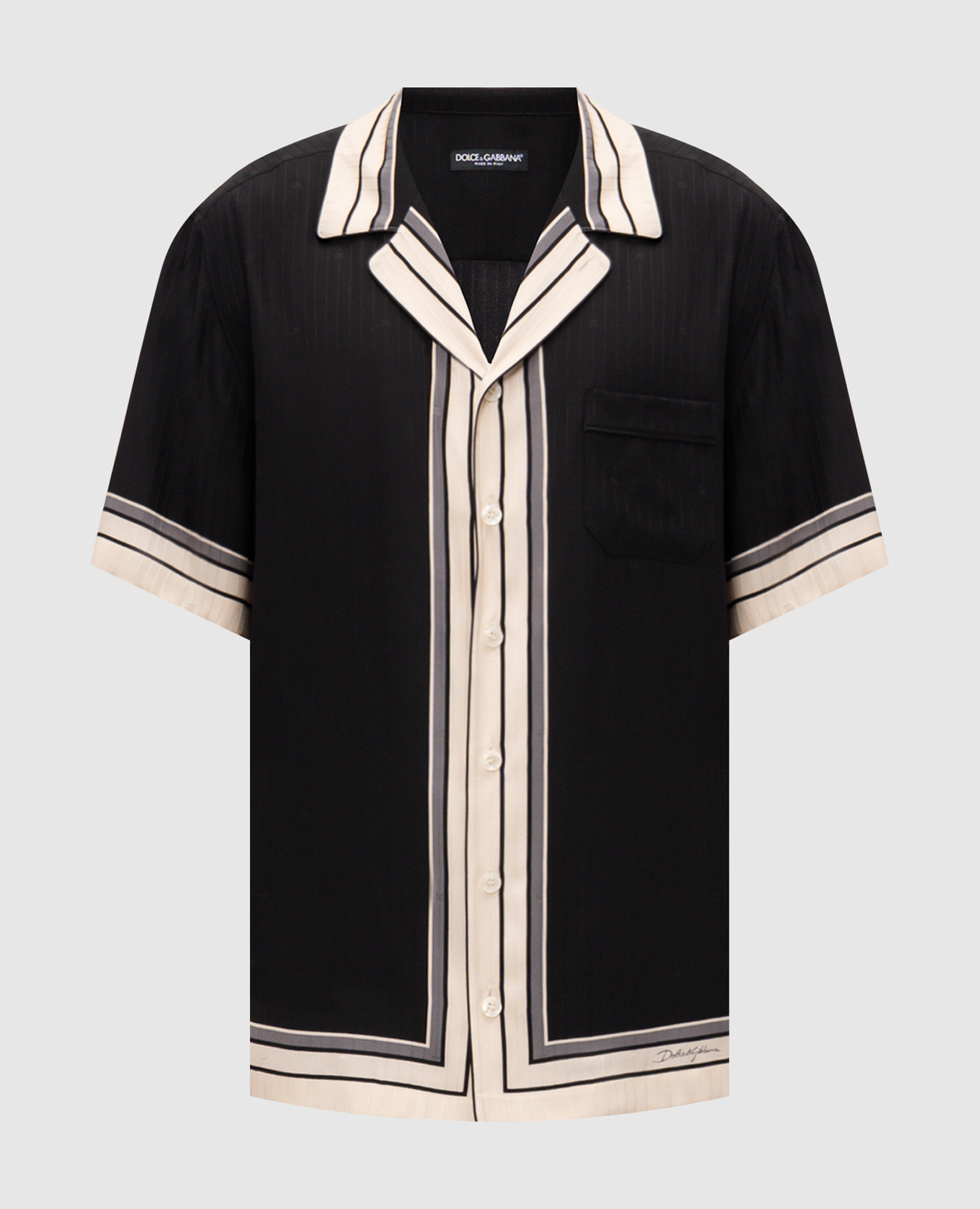 

Black silk shirt with contrast trim Dolce&Gabbana