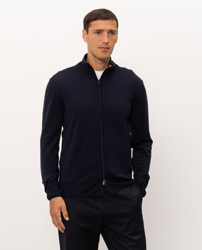 Canali Blue wool cardigan MK01149C0022