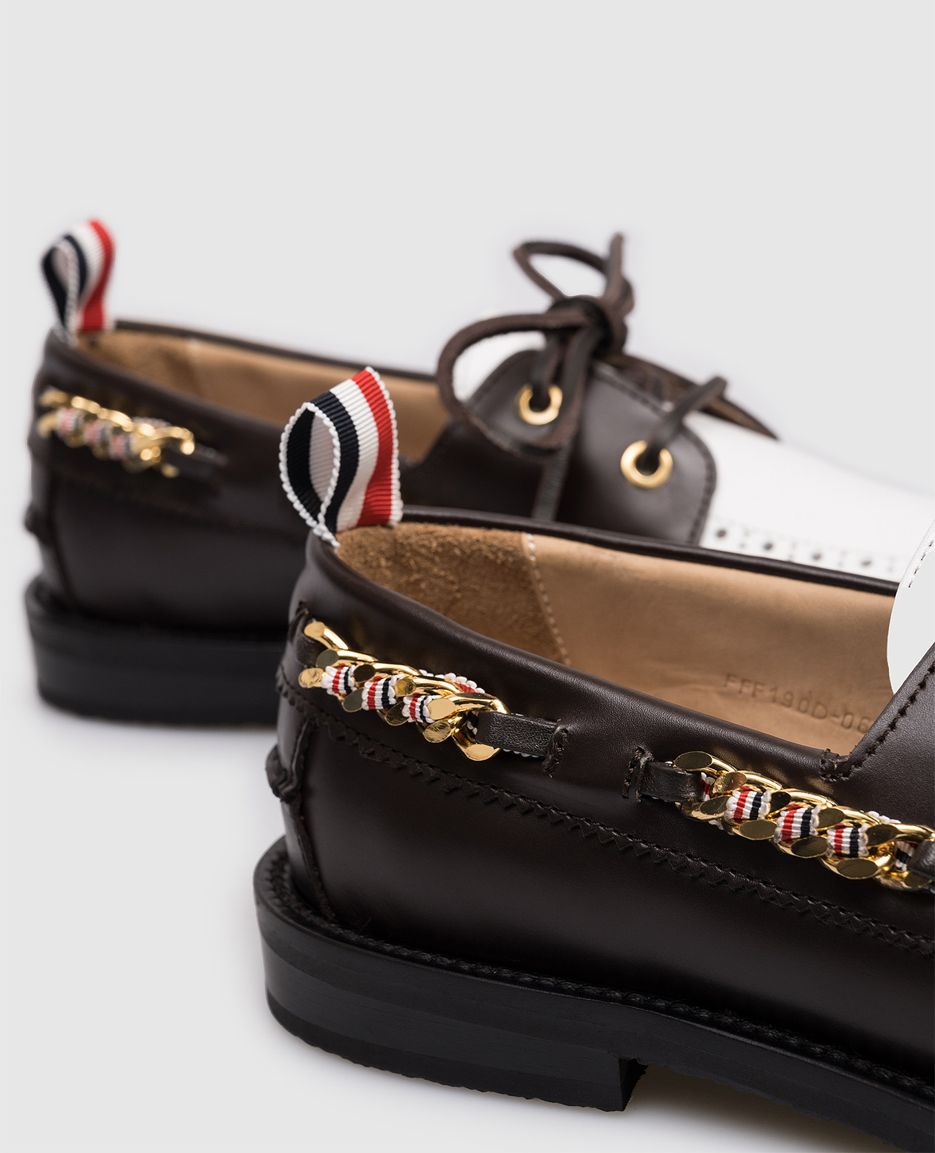 Brown leather derby shoes Thom Browne 5