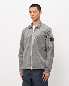 Stone Island Khaki windbreaker with logo patch L1S151200038S0019