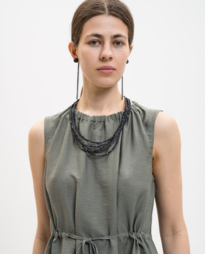 Peserico Blue layered necklace with crystals and monil chain S35516C0CC814
