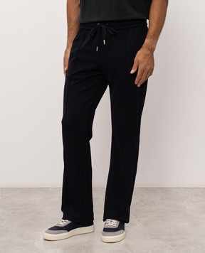 Dolce&Gabbana Blue pants with logo patch GP17YTG7Q1A