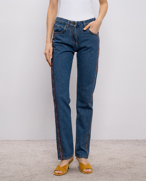 Etro Blue jeans with logo patch WRNB0019AD336