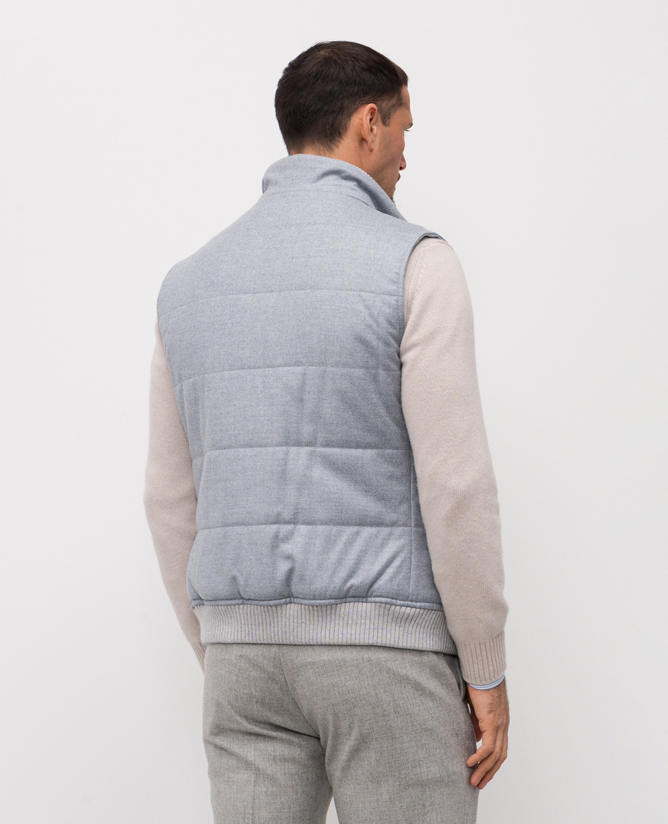 Blue wool and cashmere vest Pini Parma 4