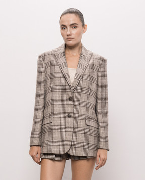 Twinset Gray checkered jacket with sequins 262TP2742
